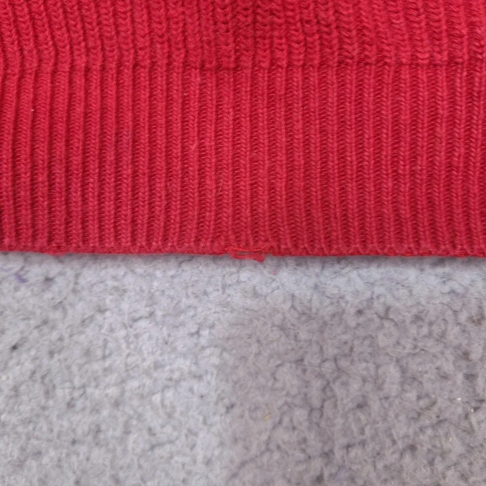 Vintage Eddie Bauer Sweater Mens XL Tall XLT Red Ribbed Made in USA Crewneck - Picture 9 of 14